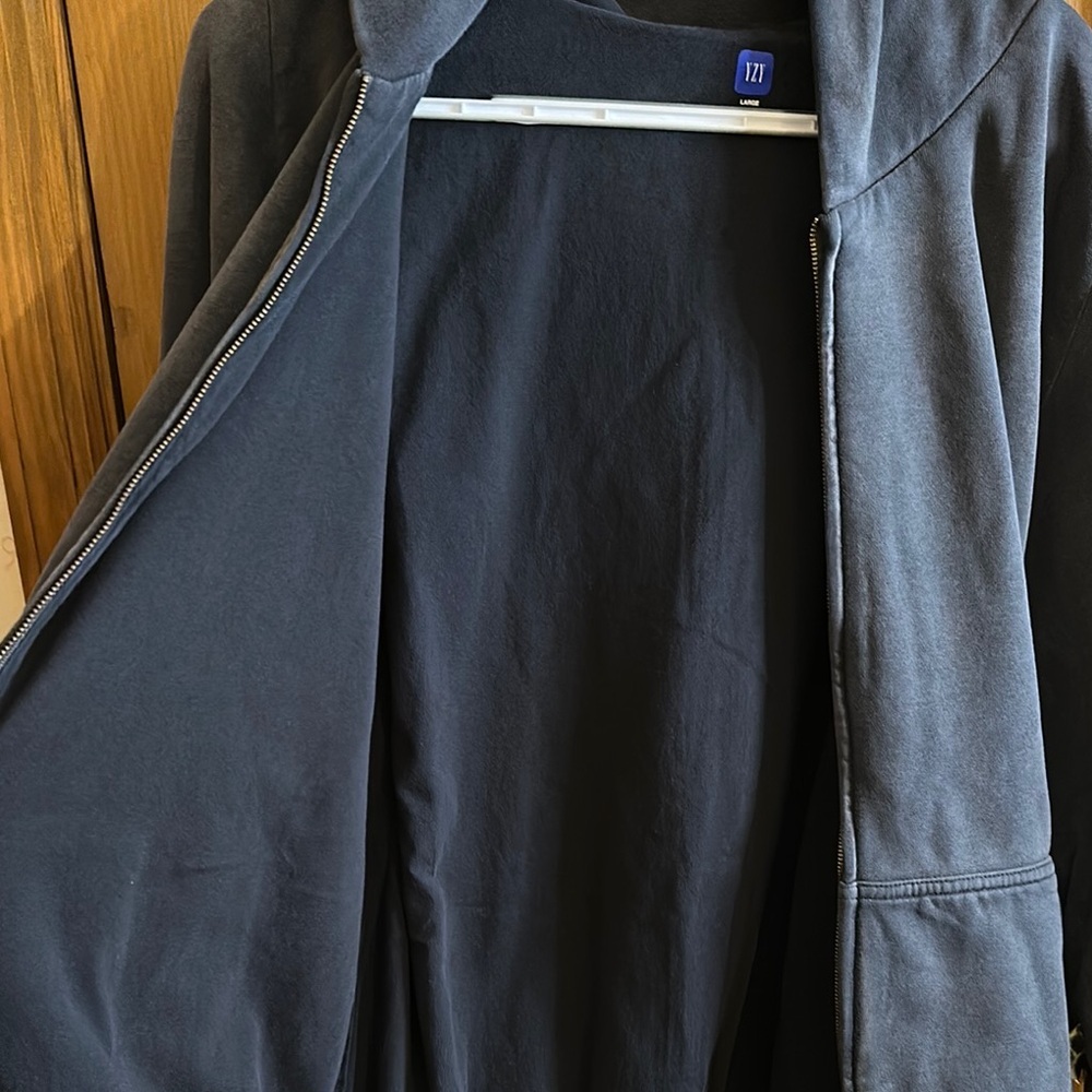 Yzy Gap Men’s Blue/Gray Distressed Full Zip Sweatshirt Size Large - Picture 5 of 8